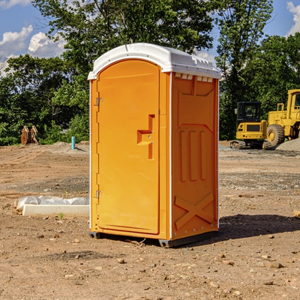 how often are the portable restrooms cleaned and serviced during a rental period in Monroe Center Illinois